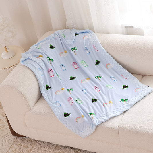 Blue Dino Minky Blanket