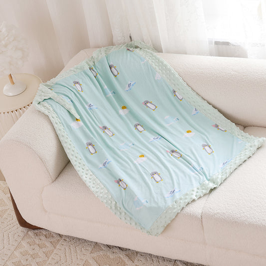 Mint Penguin Minky Blanket