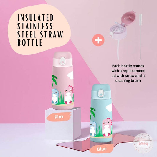 Insulated Water Bottle with Straw for Kids - Stay Hydrated!