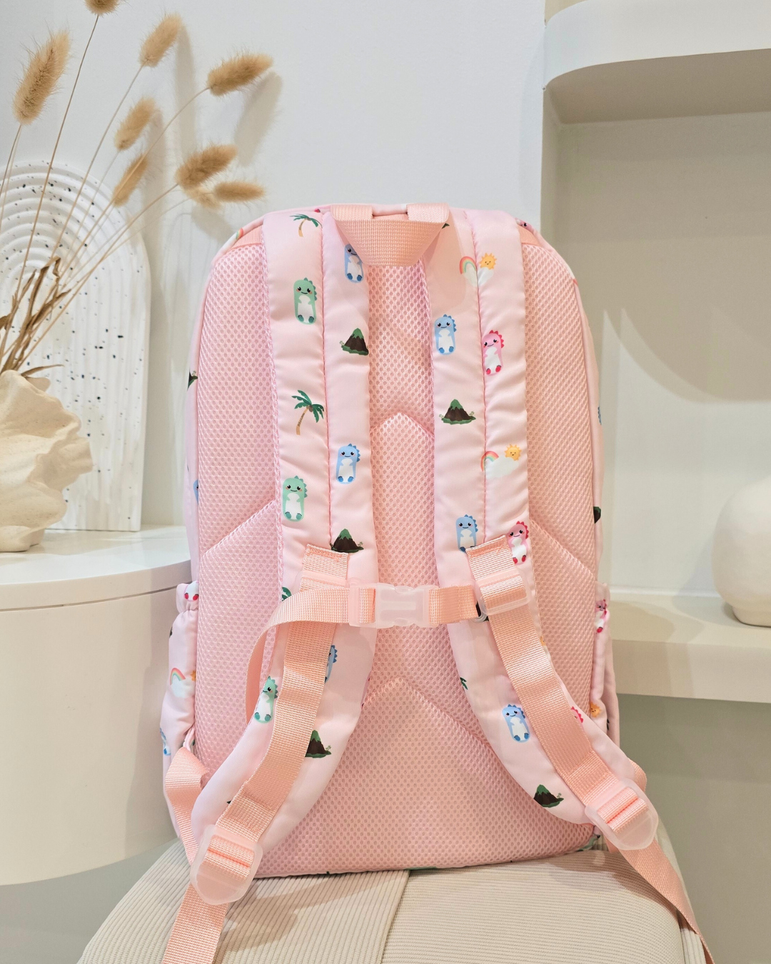 Pink Dino Large Backpack