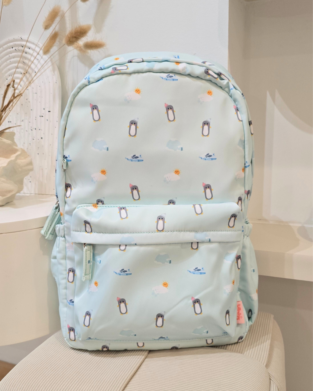 Mint Penguin Large Backpack