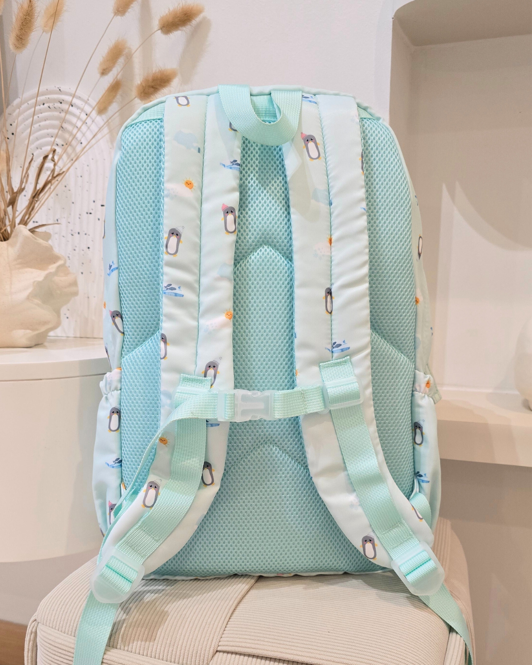 Mint Penguin Large Backpack