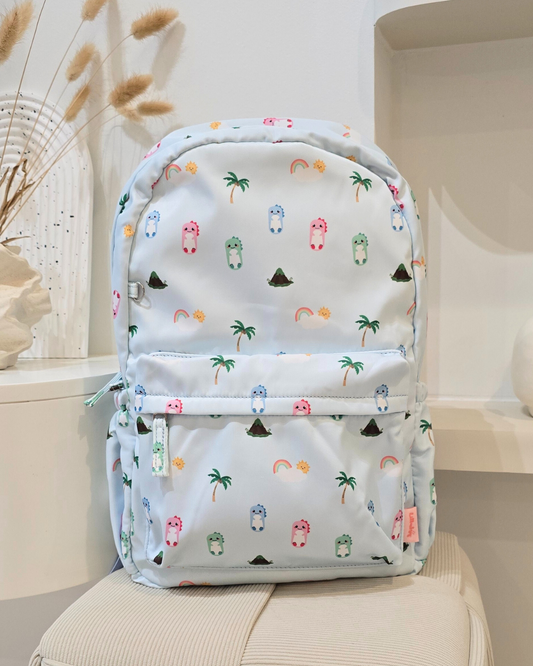 Blue Dino Large Backpack