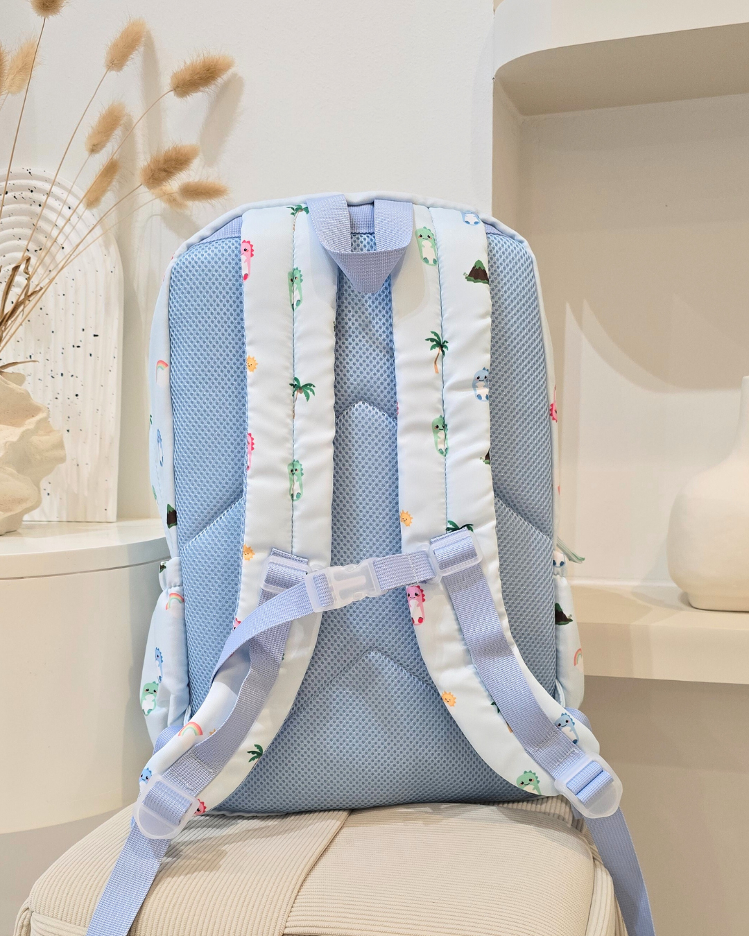 Blue Dino Large Backpack