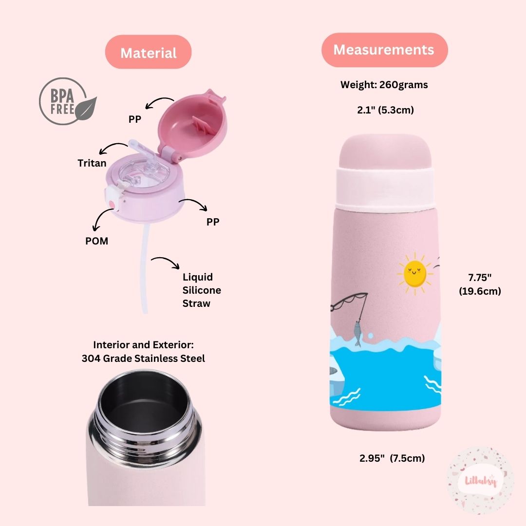 Insulated Water Bottle with Straw for Kids - Stay Hydrated!