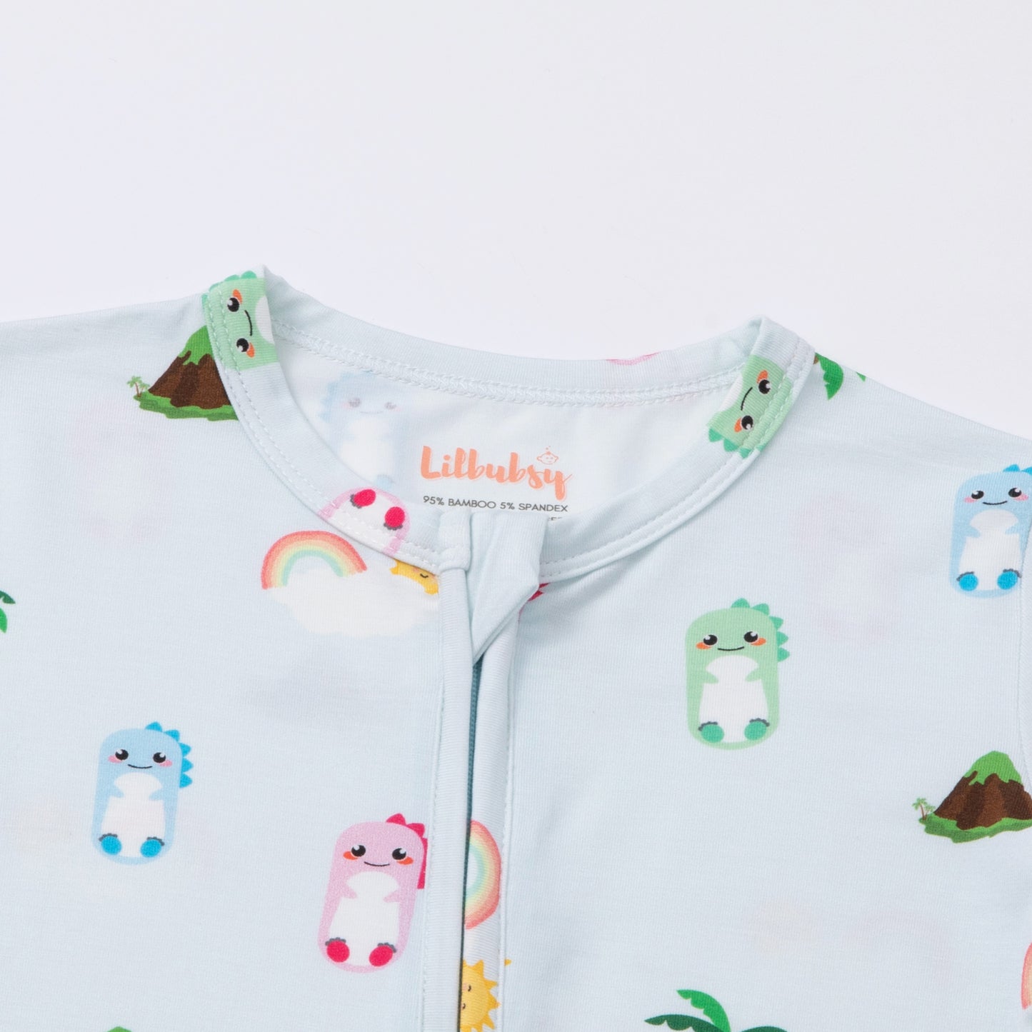 Blue Dino Bamboo Sleepsuit