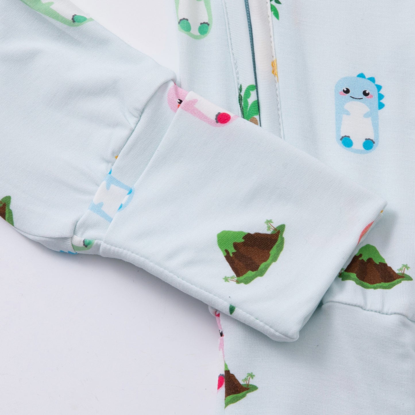 Blue Dino Bamboo Sleepsuit