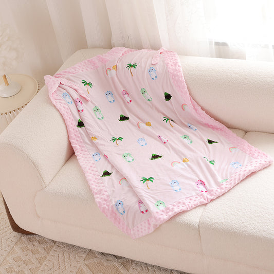 Pink Dino Minky Blanket