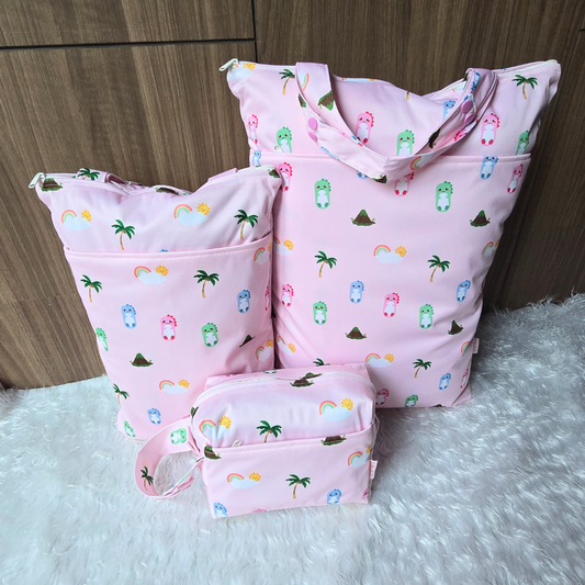 Pink Dino Wet Bags