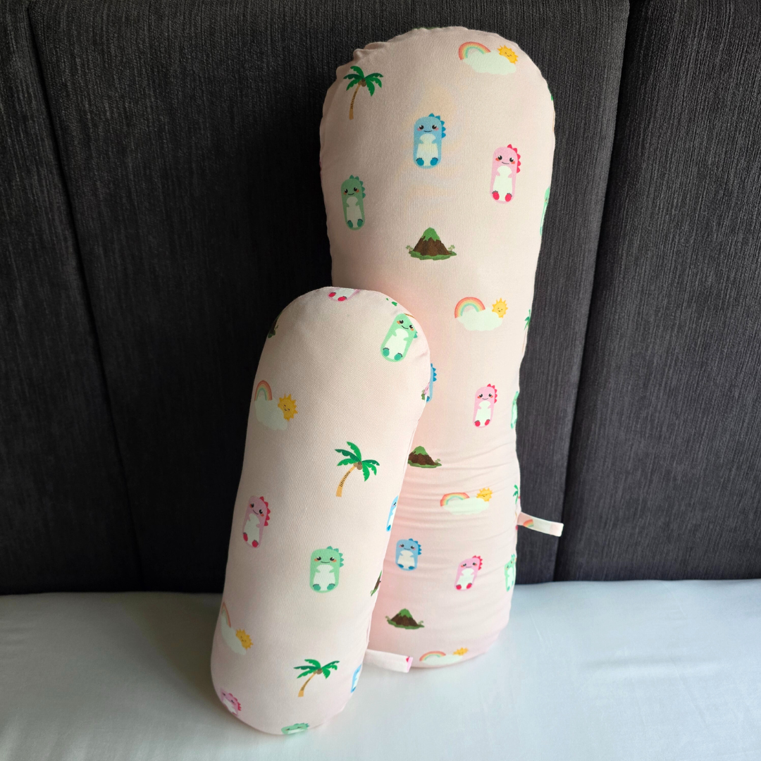 Pink Dino Bamboo Bolsters