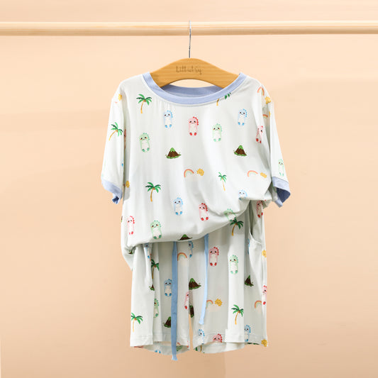 Blue Dino Bamboo Daywear