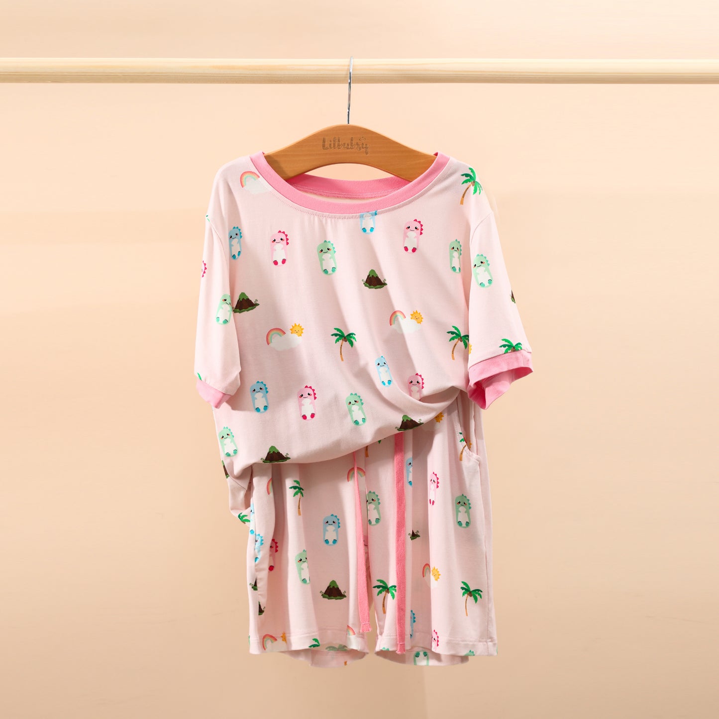 Pink Dino Bamboo Daywear