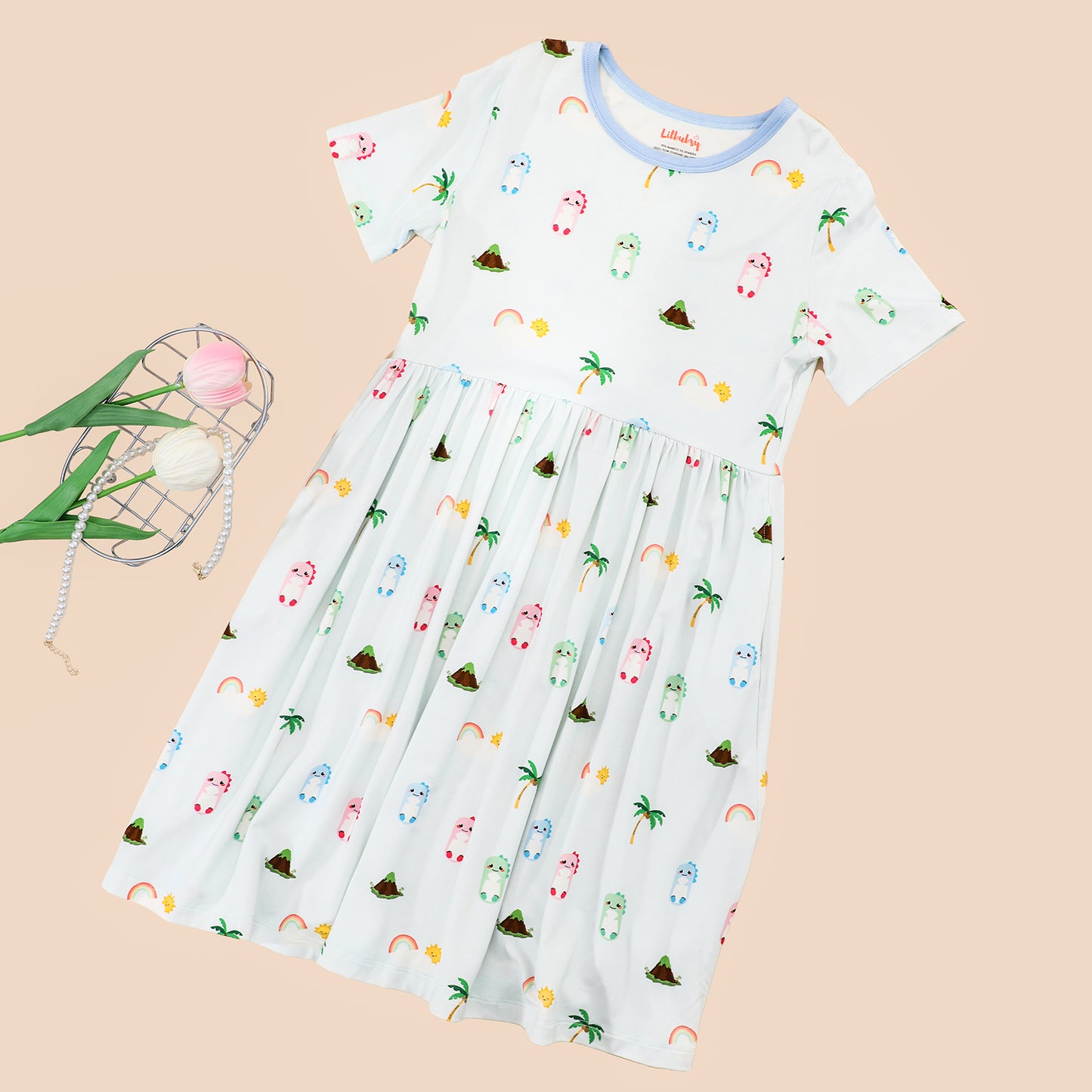 Blue Dino Everyday Dress