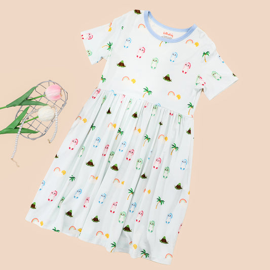 Blue Dino Everyday Dress