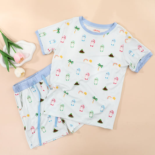 Blue Dino Bamboo Daywear
