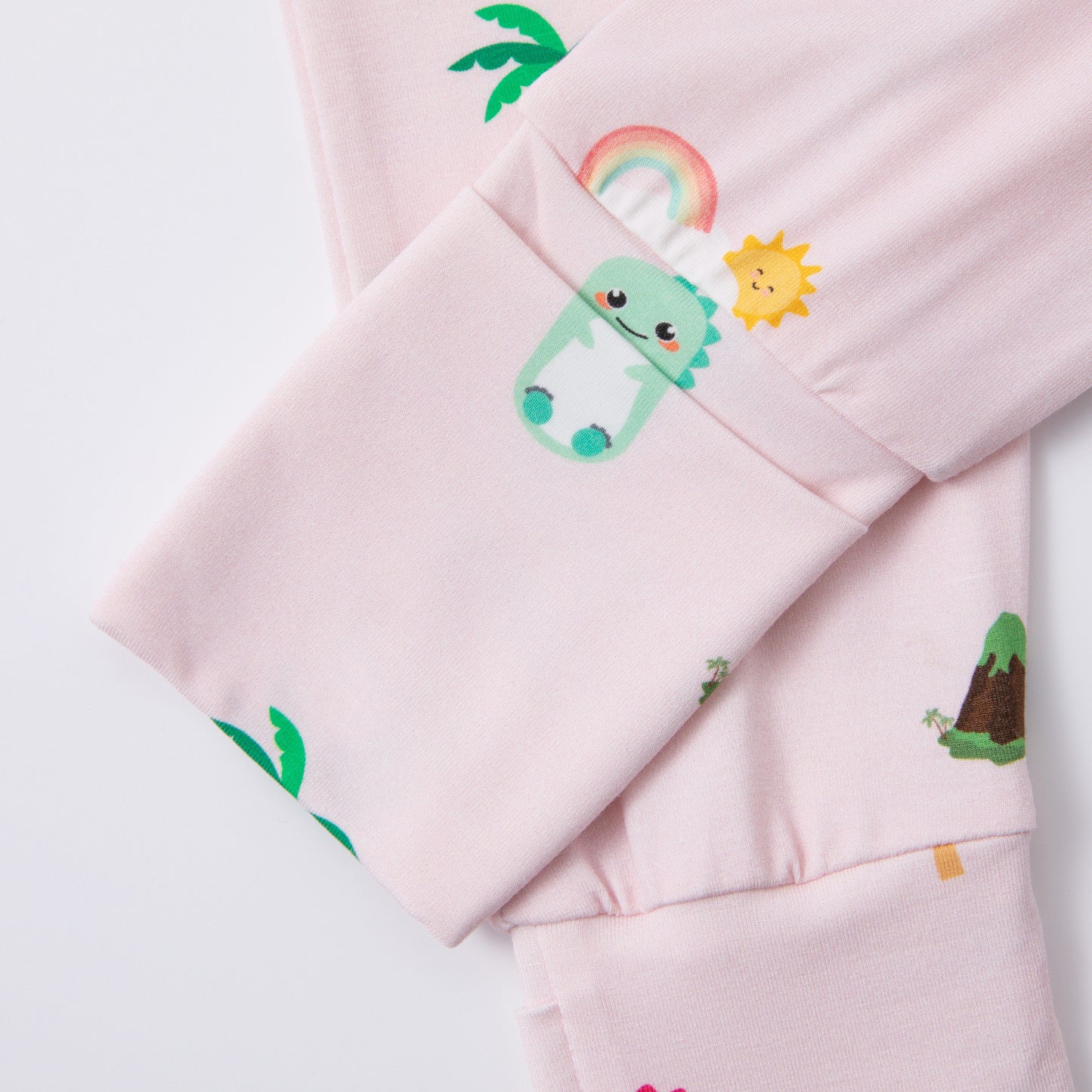 Pink Dino Bamboo Sleepsuit